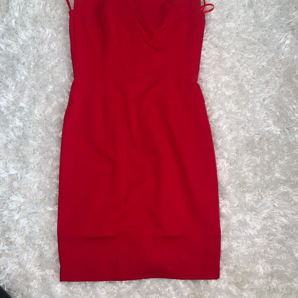 Short red mini dress